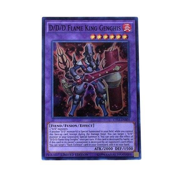 D/D/D Flame King Genghis CT13-EN005 YuGiOh Card Ultra Rare MP/LP - Picture 1 of 2